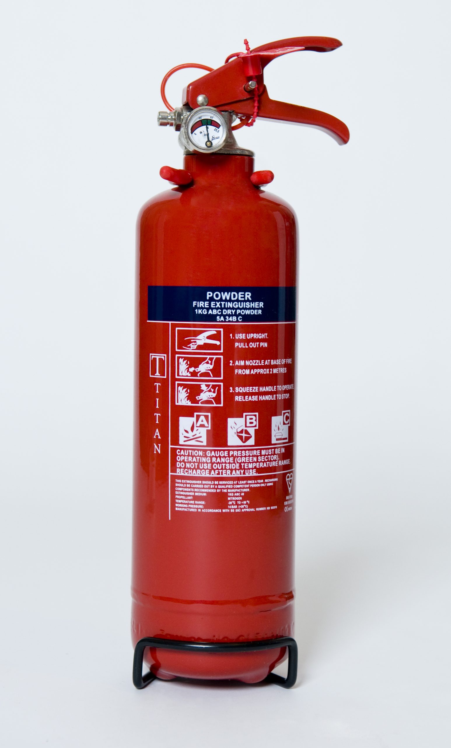 TITAN Kitemarked 1kg Powder Fire Extinguisher