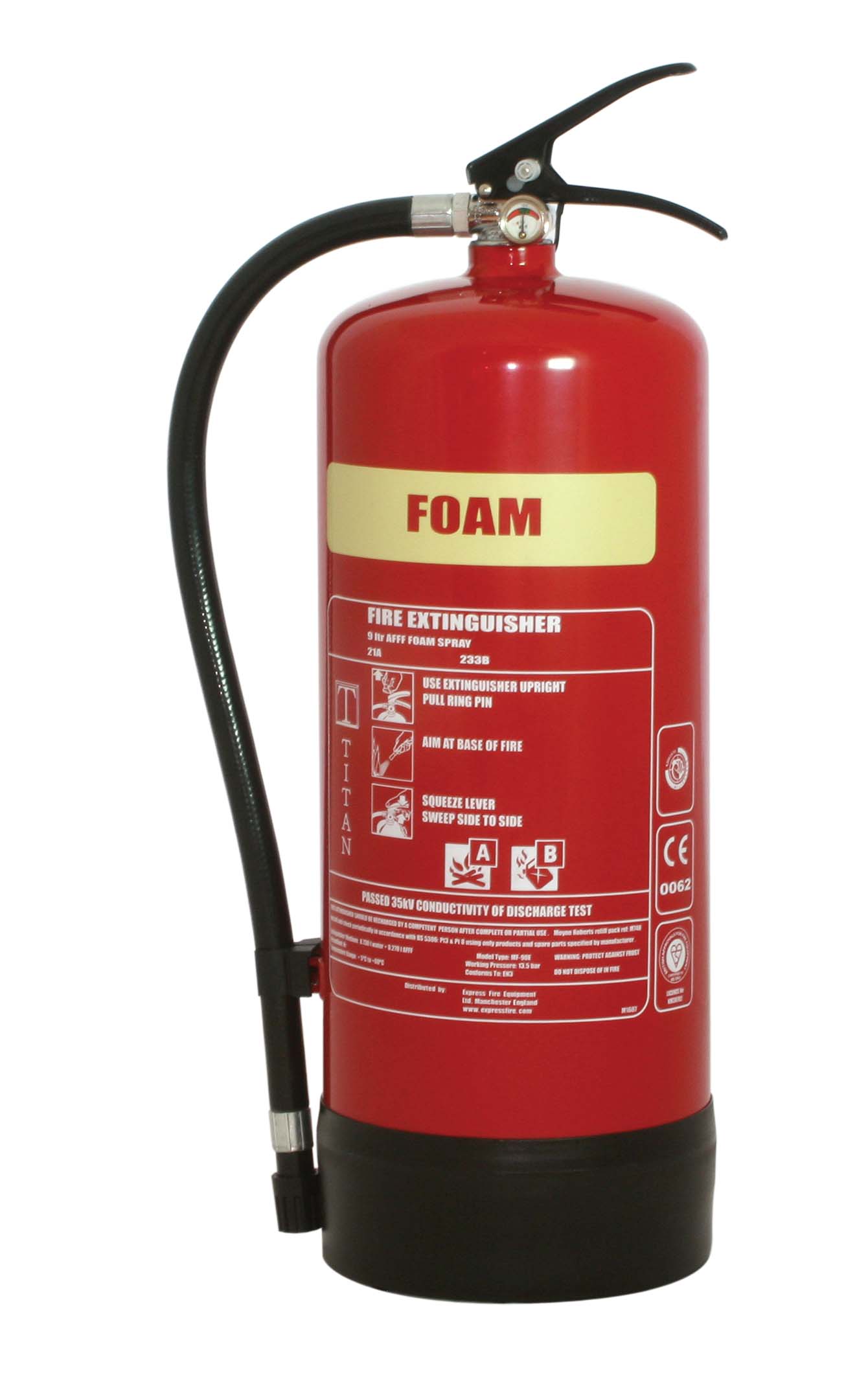 TITAN Kitemarked 9ltr AFFF Foam Fire Extinguisher