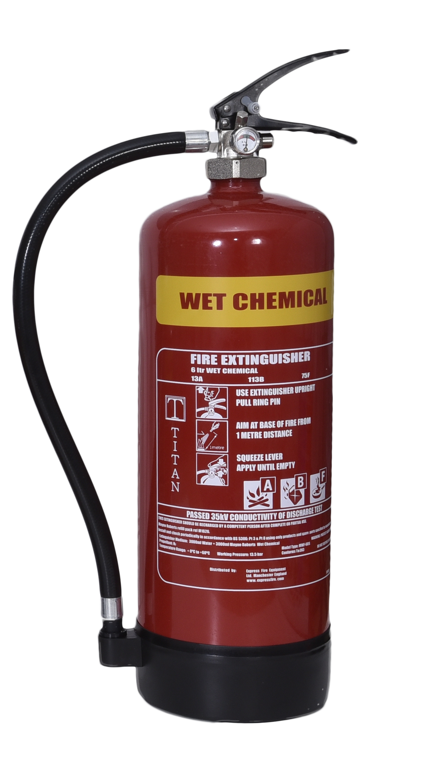 TITAN Kitemarked 6ltr Wet Chemical Fire Extinguisher