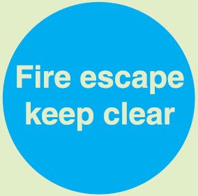 Fire Escape Keep Clear Rigid Door Sign