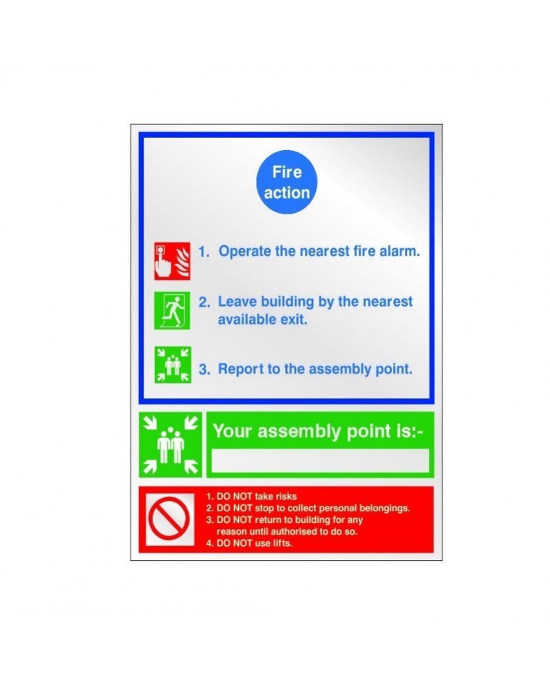 Fire Action Prestige Gloss Sign