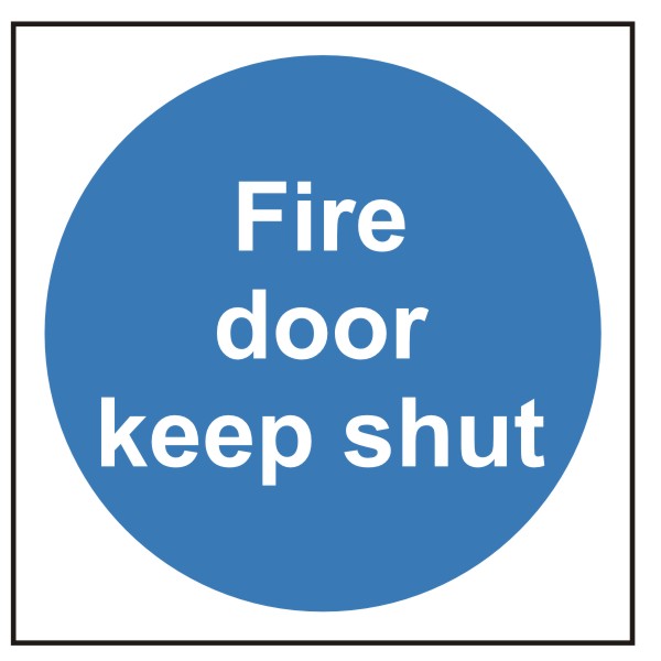 Fire Door Keep Shut White Rigid Plastic Sign