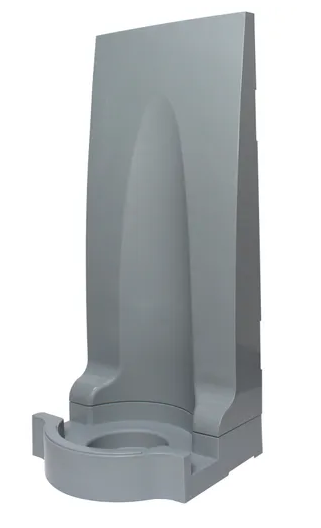 Grey modular two-part fire extinguisher stand